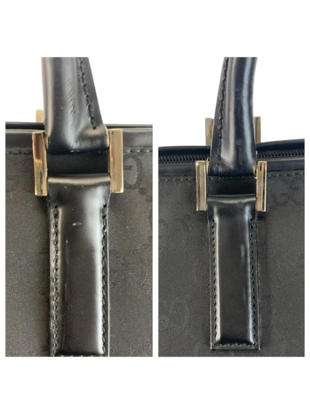 Gucci GG Pattern Black Nylon Boston